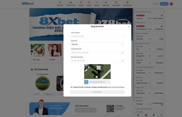 Cách đăng ký tài khoản nhanh chóng tại 8xbet